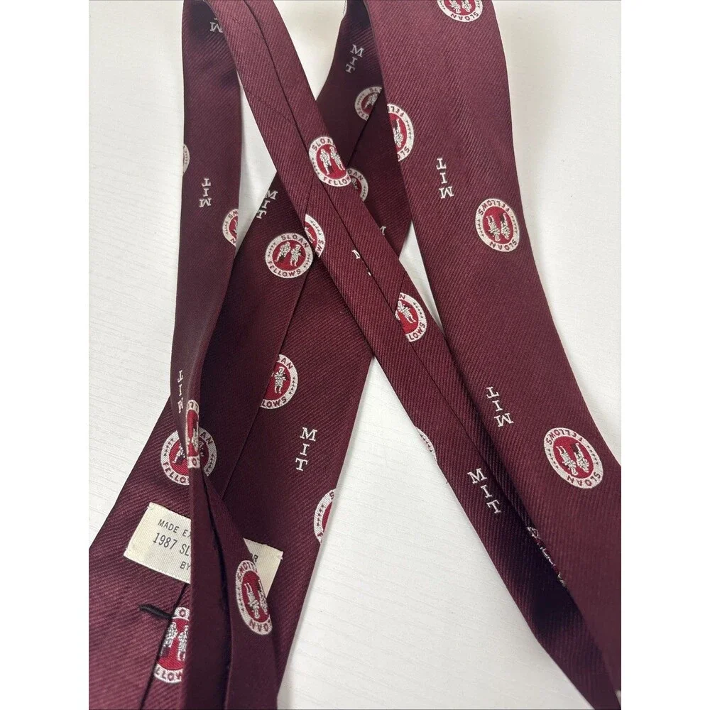 Vintage Silk MIT Sloan Fellows Tie Made Exclusively 1987 Sloan Fellows By DOD